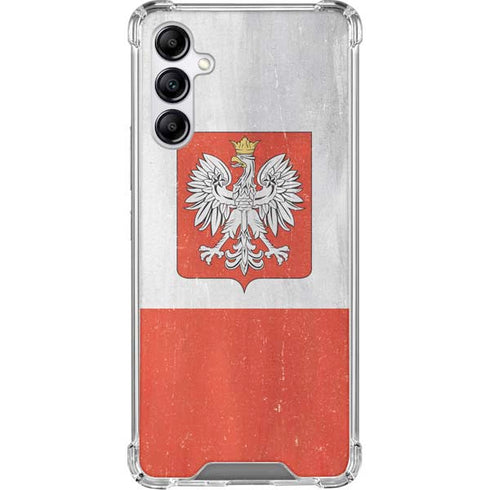 Poland Flag Distressed Gabb Phone 4 Clear Case